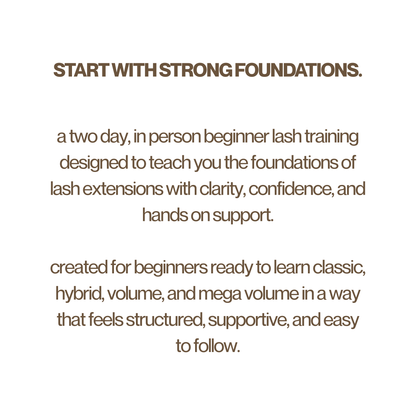 Beginner Lash Training Course (In Person)