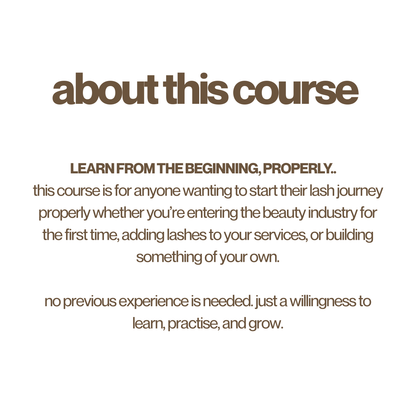 Beginner Lash Training Course (In Person)