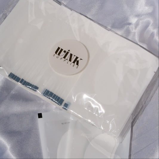 Wink Supplies AU under-eye pads for lash extensions displayed with individual packets.